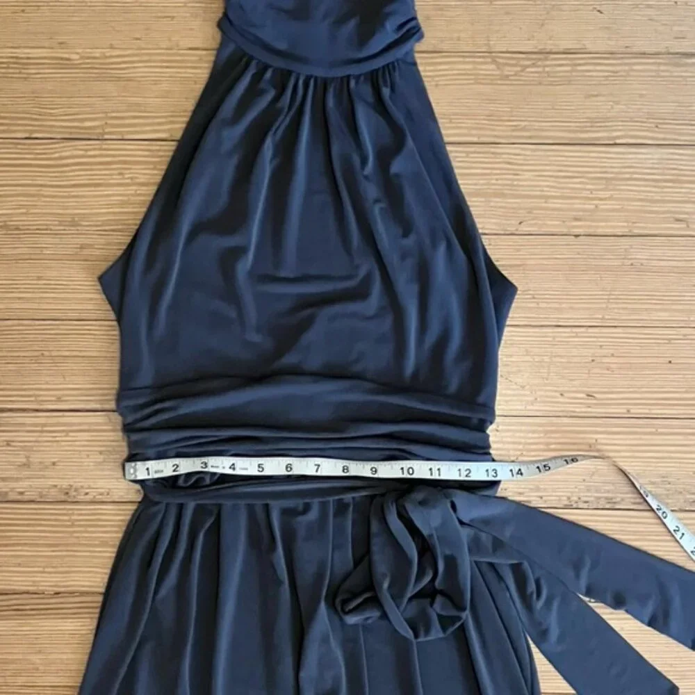 NWT Max & Cleo Keyhole back Halter Gown in Slate Grey Sz 6. - Picture 7 of 13